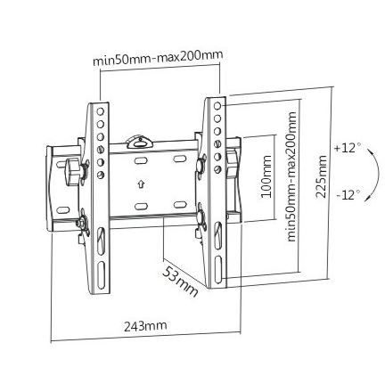 Gembird TV Wall Mount, tilt, 23-42" 30kg