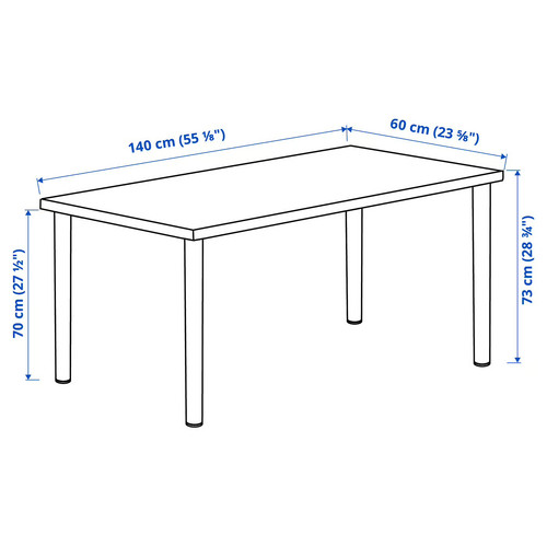 LAGKAPTEN / ADILS Desk, black-brown/black, 140x60 cm