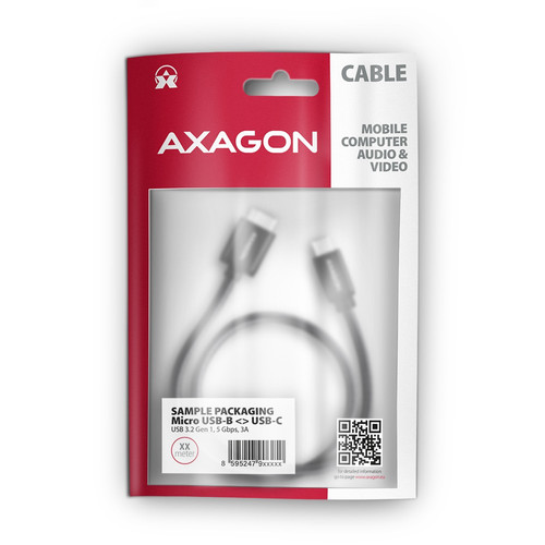 AXAGON USB Cable BUMM3-CM10AB cable USB Micro-B USB-C
