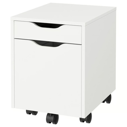 ALEX Drawer unit on castors, white/black, 36x50 cm