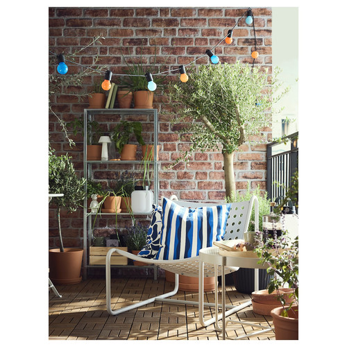 GULLBERGSÖ Cushion, set of 2, blue mixed patterns/outdoor indoor, 50x50 cm