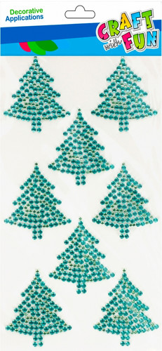 Christmas Crystal Stickers Christmas Trees 8pcs