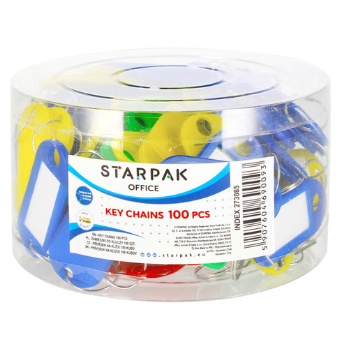 Starpak Plastic Key Tags Key Chains 100pcs