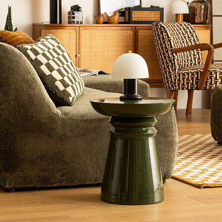 Side Table Jaya, metal, green