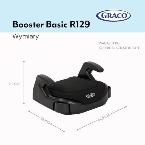 Graco Booster Basic i-Size Car Seat, Opal Sky, 135−150 cm/7-12y