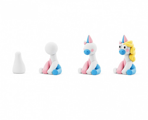 Hey Clay Air-Dry Clay Rainbow Unicorns Lighty 3+