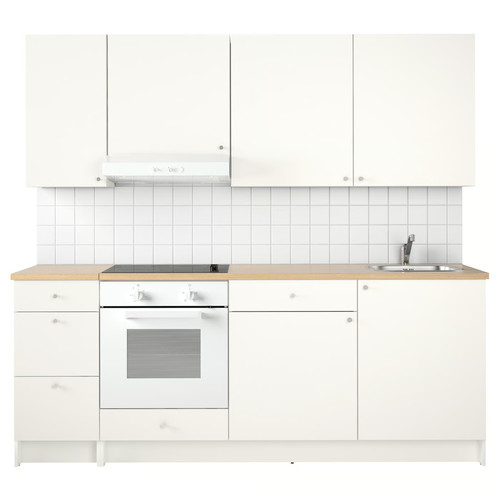 KNOXHULT Kitchen, white, 220x61x220 cm