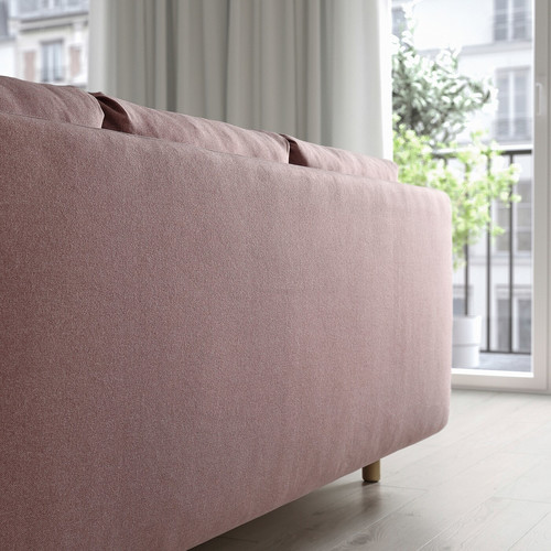 GRUNNARP 3-seat sofa-bed, Gunnared light brown-pink