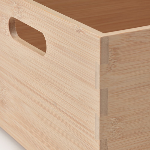 UPPDATERA Storage box, light bamboo, 24x32x15 cm