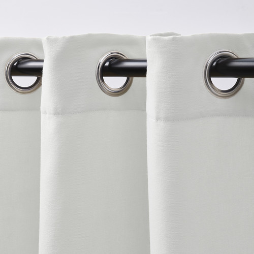 GINSTMOTT Curtains, 1 pair, white/with eyelets, 145x300 cm