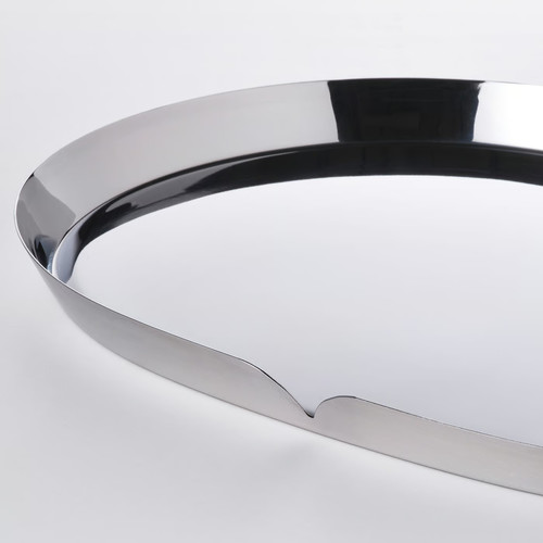 PRAKTAND Candle dish, stainless steel, 35x26 cm