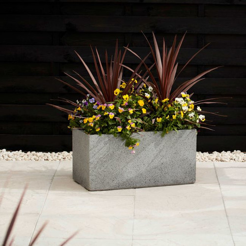 Verve Plant Pot 60cm, outdoor, grey terrazzo
