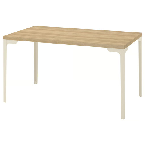 SKÅLSTA Table, oak effect/straight light grey-beige, 140x80 cm
