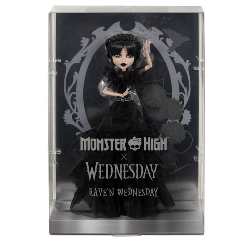 Monster High WEDNESDAY RAVE'N Black Gothic Gawn HXJ03 4+