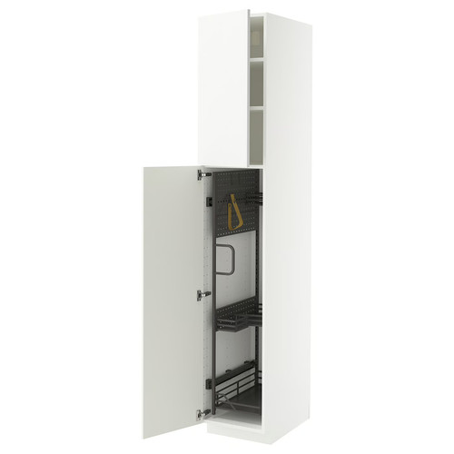 METOD High cabinet with cleaning interior, white/Ringhult white, 40x60x220 cm
