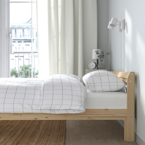 NEIDEN Bed frame, pine/Lindbåden, 140x200 cm