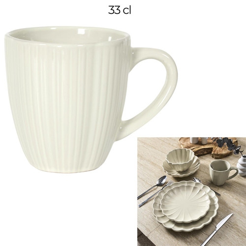Ceramic Mug Calista 330ml, cream