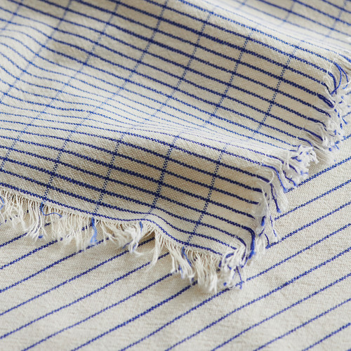 VÄLVÅRDAD Tea towel, white/blue patterned, 45x60 cm