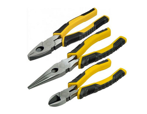 Stanley DYNA GRIP Pliers Set, 3pcs, Combination/Diagonal/Long Nose
