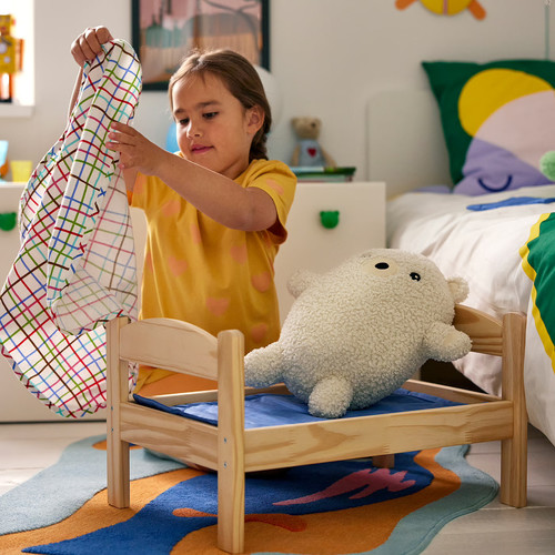 GREJSIMOJS Soft toy, bear/off-white, 38 cm