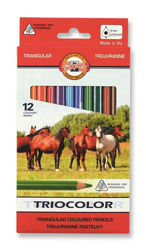 Koh-i-Noor Triangular Coloured Pencils 12 Colours Triocolor