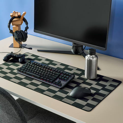 BLÅSKATA Gaming mouse pad, black/gray patterned, 40x80 cm