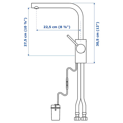 TÄMNAREN Kitchen mixer tap w sensor, stainless steel colour