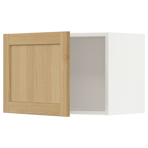 METOD Wall cabinet, white/Forsbacka oak, 60x40 cm