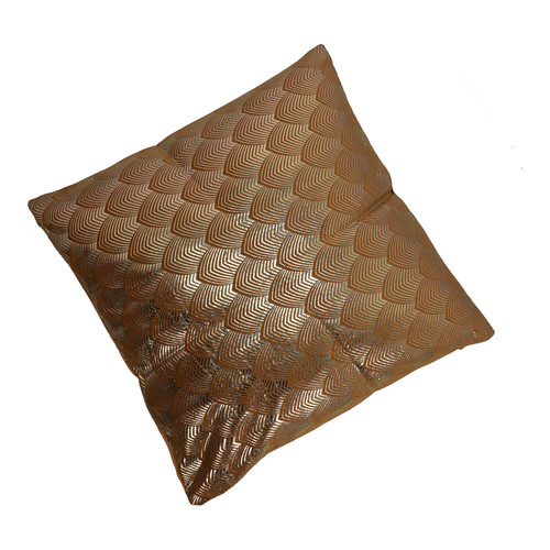 Cushion Scales 45x45cm, velvet, light brown