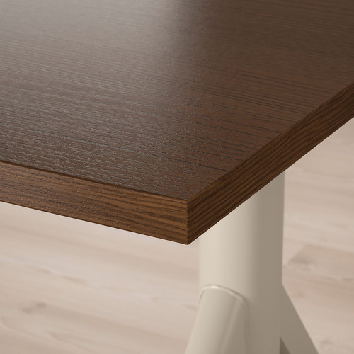 IDÅSEN / GRUPPSPEL Desk and chair, brown/beige, 160x80 cm