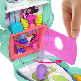 Polly Pocket Set Sail Kitty Compact Playset With 1 Micro Doll JCR37 4+