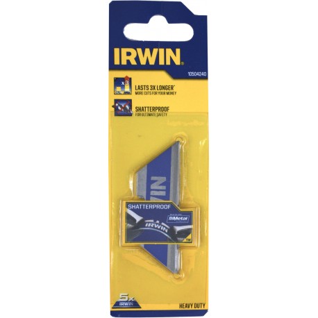 Irwin Bi-Metal Blue Trapezoid Blades 5-pack