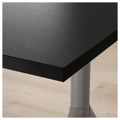 IDÅSEN Desk, black, dark grey, 160x80 cm