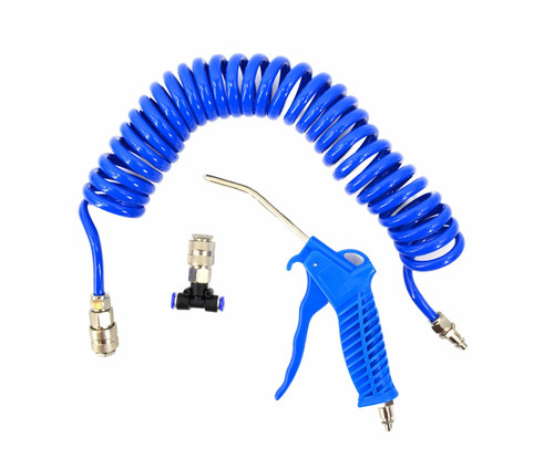 AW Air Blow Gun Tool Set 90mm with Spiral Hose & 3-way Adapter