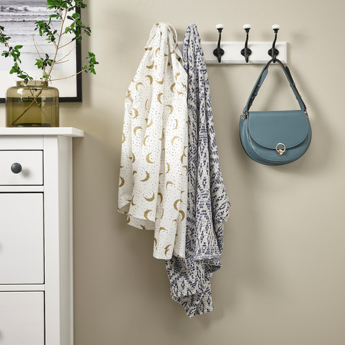 LANDKRABBA Rack with 5 hooks, white, 50 cm
