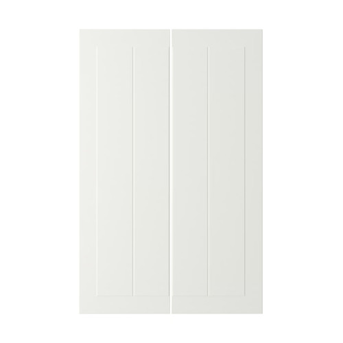 STENSUND 2-p door f corner base cabinet set, white, 25x80 cm