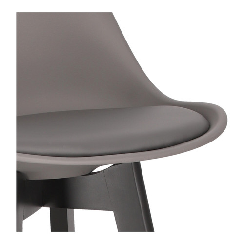 Bar Stool Norden, wood black high PP, dark grey