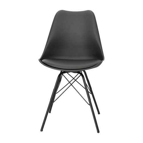 Chair Eris, 1pc, PP/faux leather, black/black