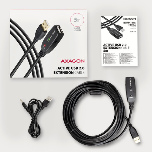 AXAGON USB Cable ADR-205 USB 2.0 A-M -> A-F act. 5m
