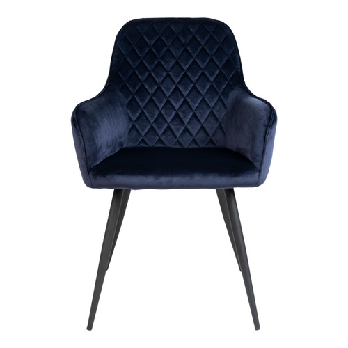 Armchair with Metal Legs Harbo, dark blue/black