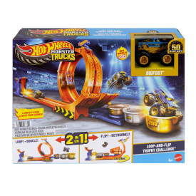 Hot Wheels Monster Trucks LOOP-AND-FLIP TROPHY CHALLENGE™ Playset JBX64 4+