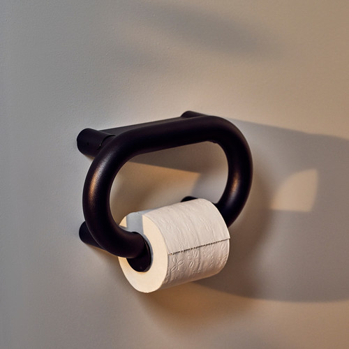 BÄSINGEN Toilet roll holder, anthracite, 26x17 cm