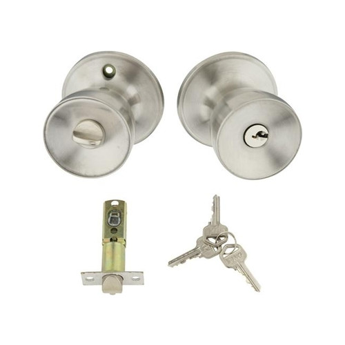 Door Knob with Lock, nickel