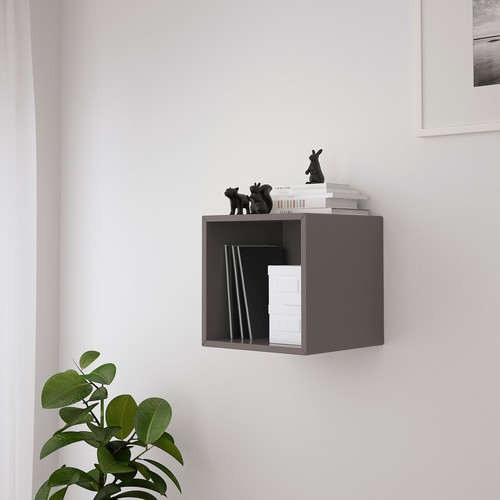 EKET Wall-mounted shelving unit, dark grey, 35x35x35 cm