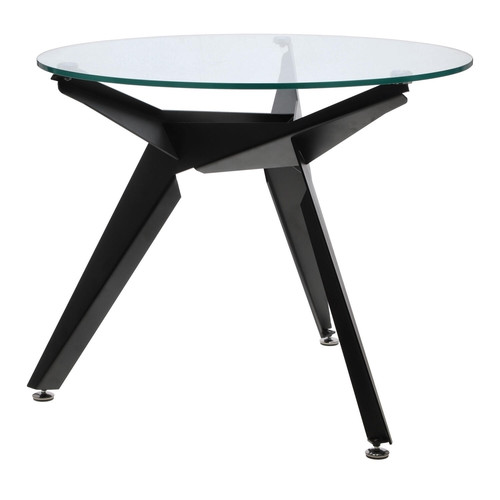 Dining Table Troy 90cm, transparent/black