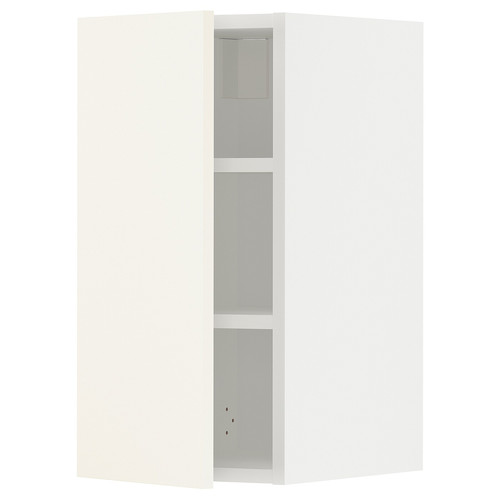 METOD Wall cabinet with shelves, white/Vallstena white, 30x60 cm