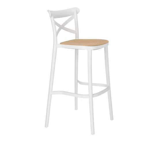 Bar Stool with Backrest Moreno, white