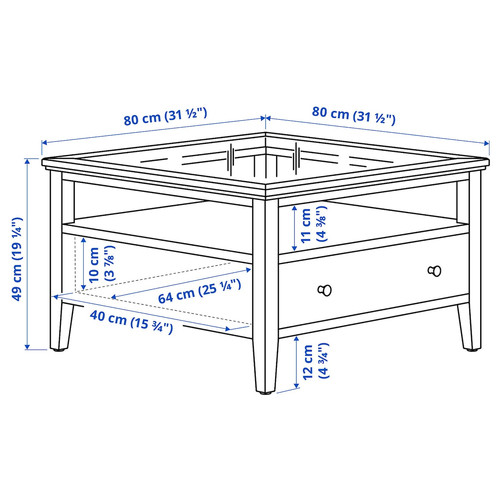 IDANÄS Coffee table, white, 80x80 cm