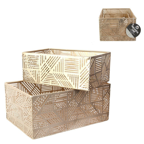 Set of 2 Organizers Baskets Amiable S, gold