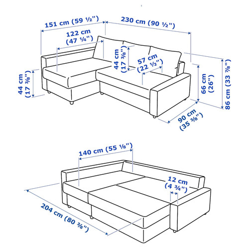 FRIHETEN / KLAGSHAMN Corner sofa-bed with storage, Skiftebo dark grey
